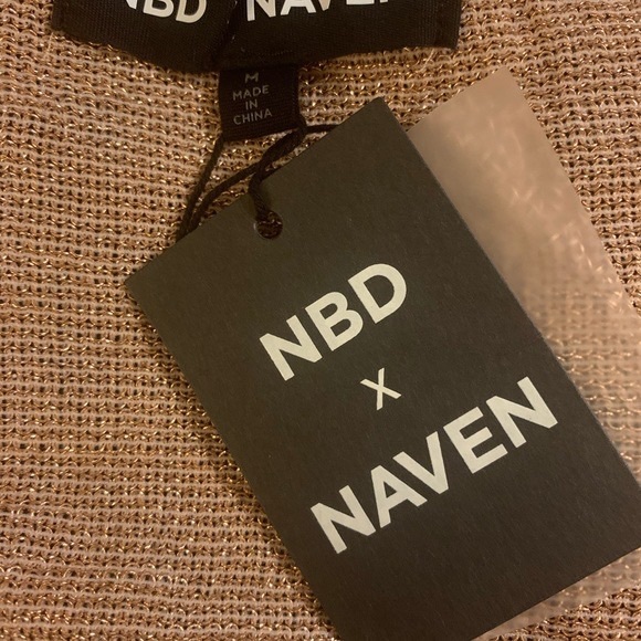 REVOLVE NBD x Naven Melina Crop Top in Gold Lurex Size M - Picture 4 of 6